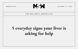 signs your liver needs help MSW Nutrition article graphic with headline 5 everyday signs your liver is asking for help