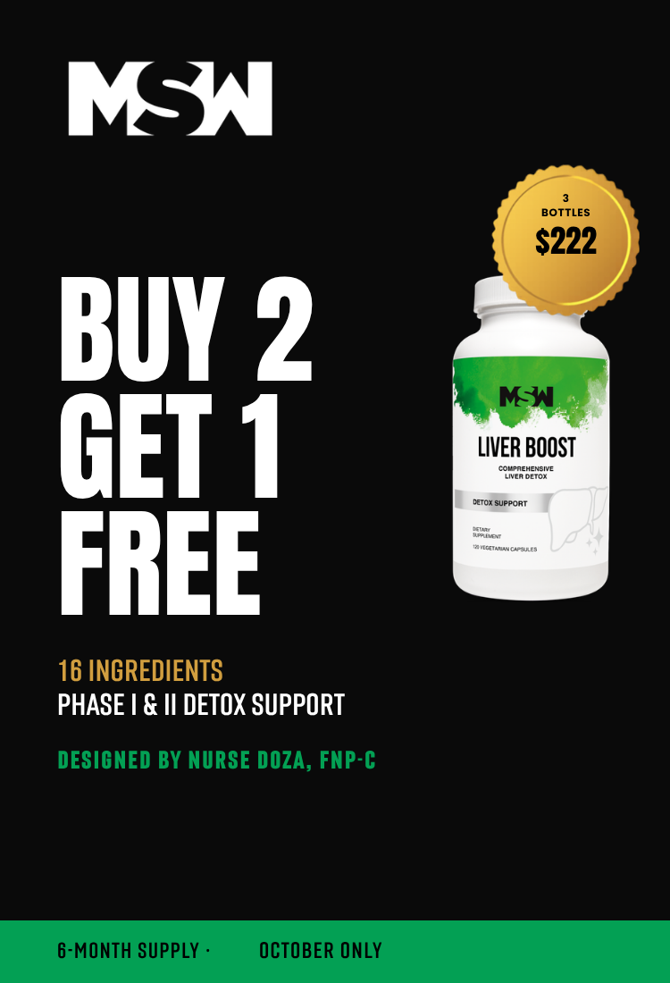 Liver Boost, designed by Nurse Doza FNP-C. Buy 2 Get 1 Free in October